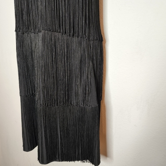 Boston Proper fringe black mini dress sleeveless size xs - Picture 9 of 13